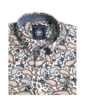 294 CHEMISE ML OTAGO MARINE/MARRON 294 CHEMISE ML OTAGO MARINE/MARRON