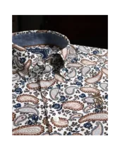 294 CHEMISE ML OTAGO MARINE/MARRON 294 CHEMISE ML OTAGO MARINE/MARRON