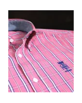 299 CHEMISE ML OTAGO CARREAUX ROSE / MARINE