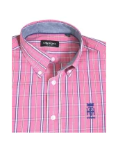 299 CHEMISE ML OTAGO CARREAUX ROSE / MARINE