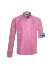 299 CHEMISE ML OTAGO CARREAUX ROSE / MARINE