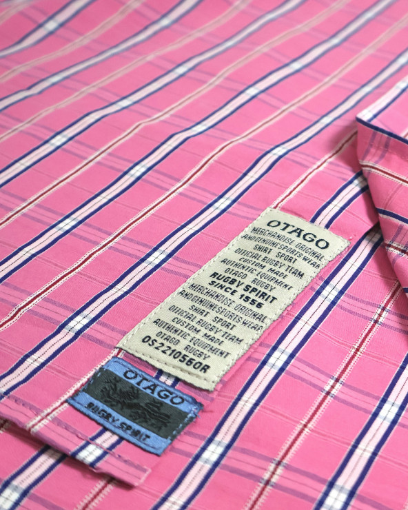 patte de la Chemise manches longues pour homme 299 Otago rose marine à carreaux