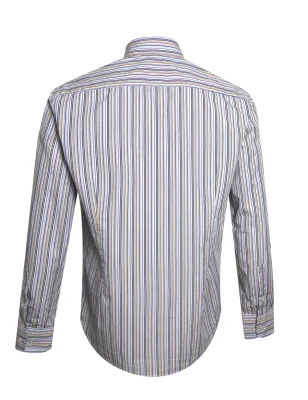 dos de la Chemise manches longues pour homme 297 Otago rayée vert multicolore