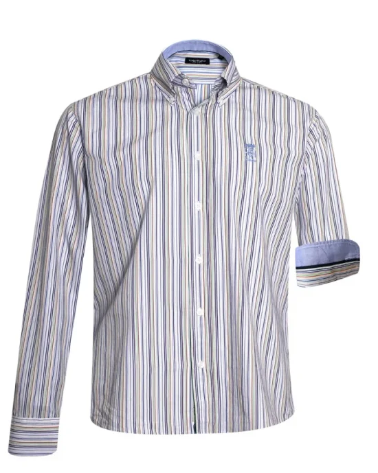 297 CHEMISE ML OTAGO RAYEE VERT MULTICOLORE