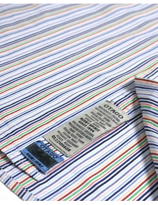 patte de la Chemise manches longues pour homme 297 Otago rayée vert multicolore