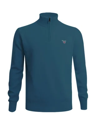 face du Pull col zippé vert emeraude pour homme Buenos Aires Otago