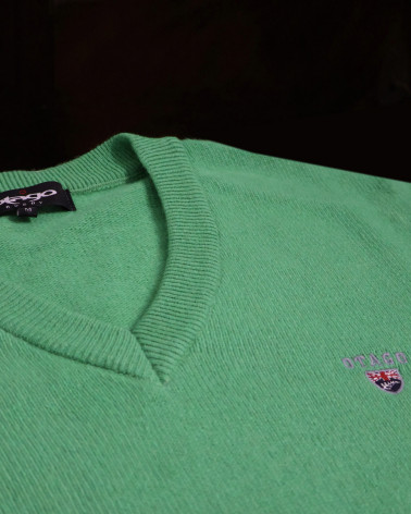 détail du Pull col V vert pomme pour homme Buenos Aires Otago rugby