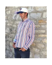 298 CHEMISE ML OTAGO RAYEE BLEU ROUGE ORANGE 298 CHEMISE ML OTAGO RAYEE BLEU ROUGE ORANGE