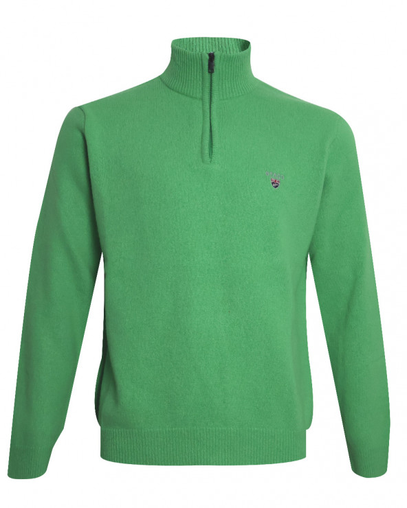 face du Pull col zippé vert pomme pour homme Buenos Aires Otago