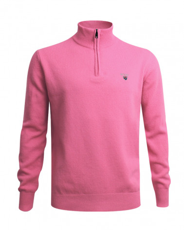 face du Pull col zippé rose Buenos Aires Otago pour homme