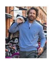 25 BUENOS AIRES PULL COL ZIP OTAGO BLEU CIEL 25 BUENOS AIRES PULL COL ZIP OTAGO BLEU CIEL