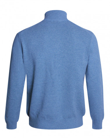 dos du Pull bleu ciel col zippé Buenos Aires Otago pour homme