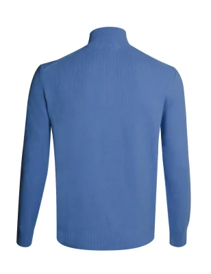 dos du Pull col zippé bleu azur pour homme Buenos Aires Otago
