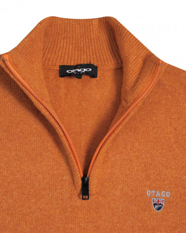 col du Pull Buenos Aires col zippé Otago orange pour homme