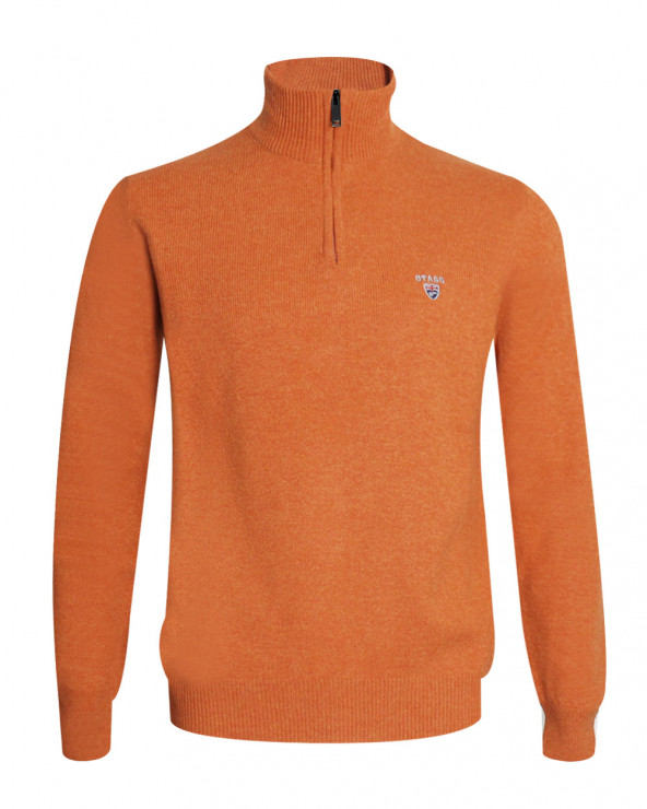 face du Pull Buenos Aires col zippé Otago orange pour homme