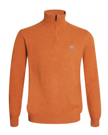face du Pull Buenos Aires col zippé Otago orange pour homme