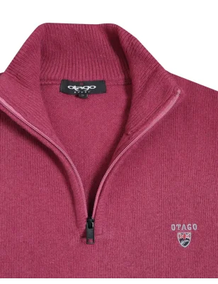 col du Pull col zippé framboise pour homme Buenos Aires Otago