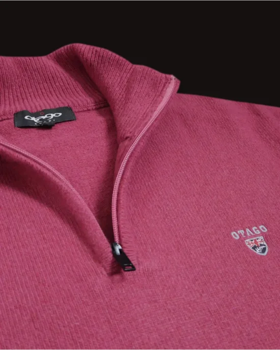 25 BUENOS AIRES PULL COL ZIP OTAGO FRAMBOISE