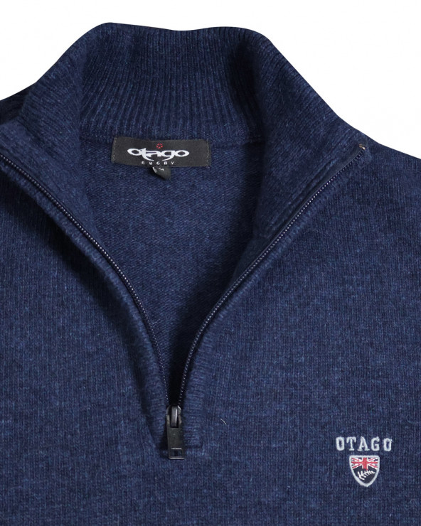 col du Pull Buenos Aires col zip Otago bleu marine pour homme