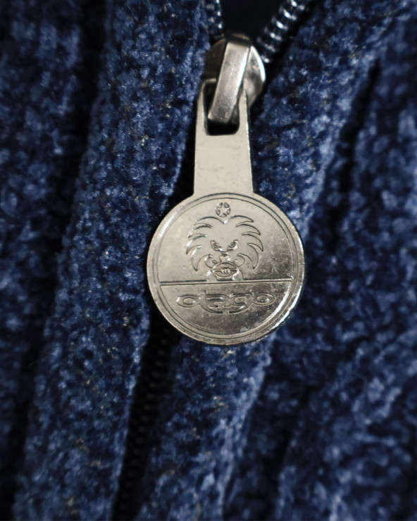 curseur métallique gravé du Sweat zippé bleu marine pour homme SMOOV Otago rugby