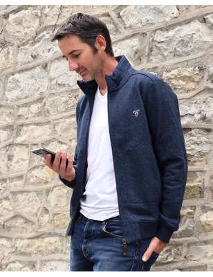 Sweat zip homme 24SW3 Otago rugby bleu marine