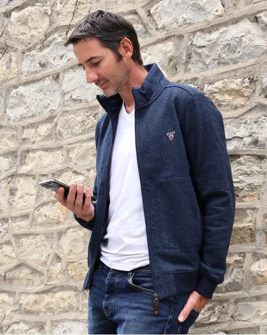 24SW3 SWEAT ZIP OTAGO BLEU MARINE