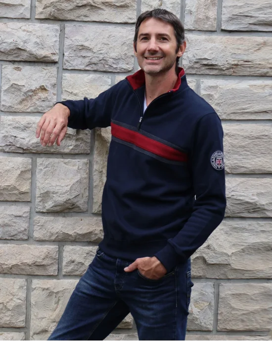 24SW6 SWEAT COL ZIP OTAGO BLEU MARINE