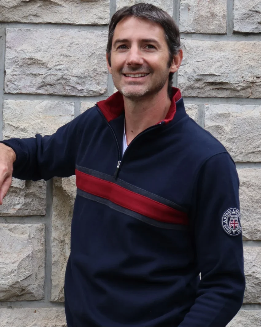 24SW6 SWEAT COL ZIP OTAGO BLEU MARINE