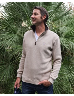 24SW7 SWEAT COL ZIP OTAGO ÉCRU