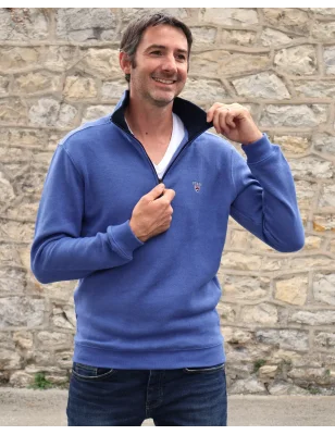 24SW7 SWEAT COL ZIP OTAGO BLEU LAVANDE