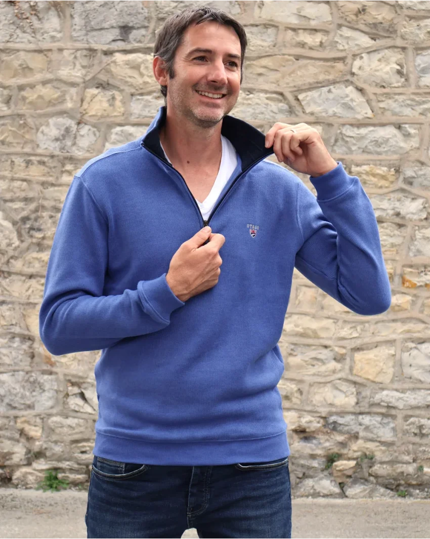 24SW7 SWEAT COL ZIP OTAGO BLEU LAVANDE