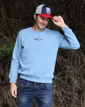 25 FLOWER SWEAT COL ROND OTAGO COOL BLUE HEATHER