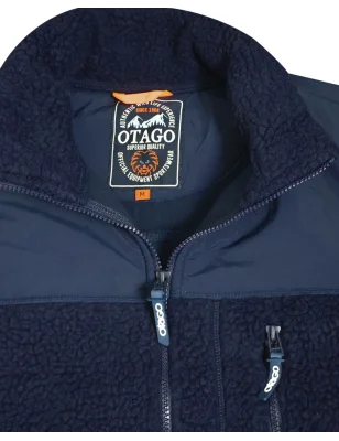 col de la veste polaire bleu marine pour homme OTASHERPA Otago rugby