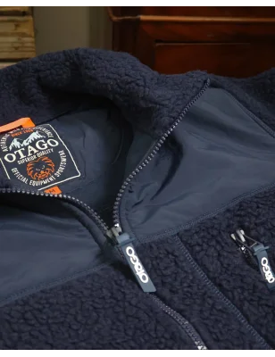 détail de la veste polaire bleu marine pour homme OTASHERPA Otago rugby