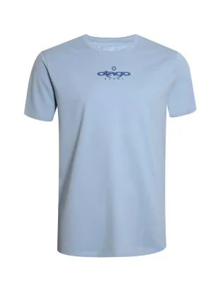 face du Tee-shirt bleu ciel pour homme Estampag Otago rugby col rond aquamarine