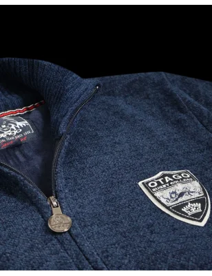détail du Gilet sweat zippé bleu marine pour homme SIGNATO Otago rugby