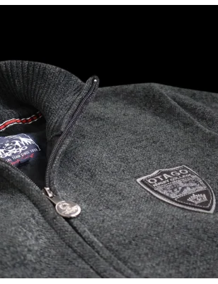 écusson du Gilet sweat zippé gris anthracite pour homme SIGNATO Otago rugby