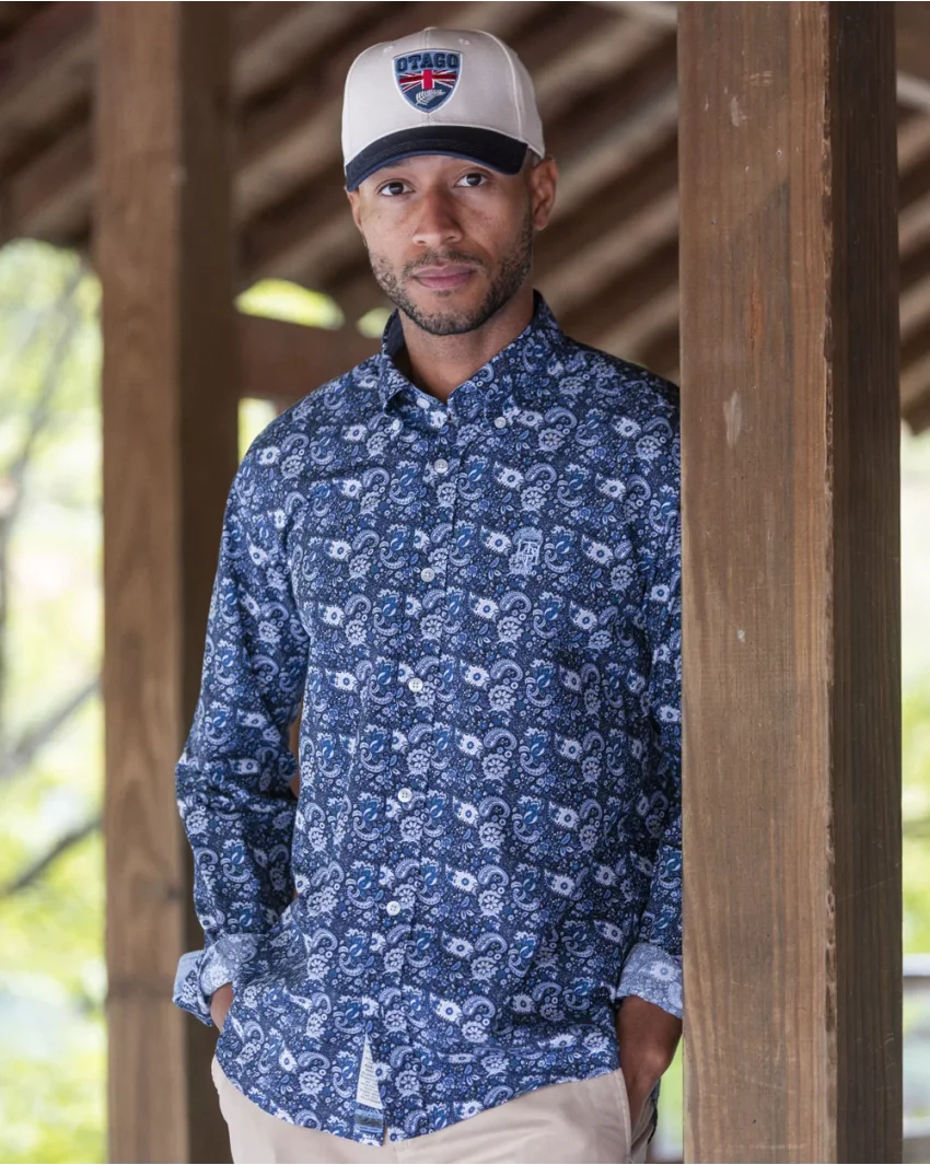 292 CHEMISE ML OTAGO BLEU MARINE