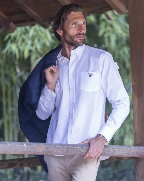 Chemise manches longues blanche homme Thomas Otago