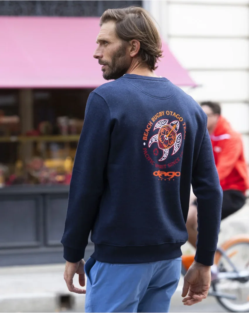 25 PACITORT SWEAT COL ROND OTAGO NAVY HEATHER