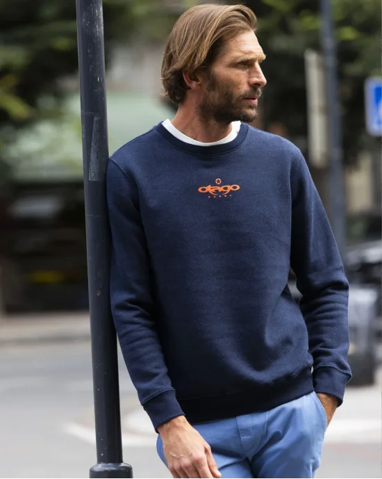 25 PACITORT SWEAT COL ROND OTAGO NAVY HEATHER