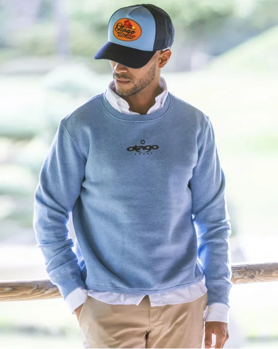 25 FLOWER SWEAT COL ROND OTAGO COOL BLUE HEATHER
