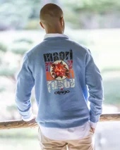 25 FLOWER SWEAT COL ROND OTAGO COOL BLUE HEATHER