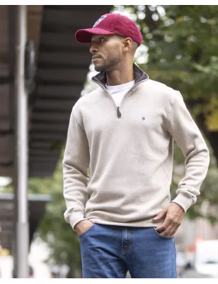 24SW7 SWEAT COL ZIP OTAGO ÉCRU