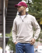 24SW7 SWEAT COL ZIP OTAGO ÉCRU