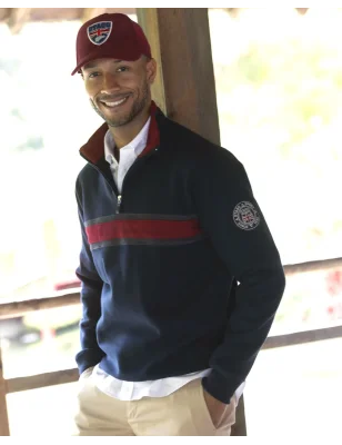 24SW6 SWEAT COL ZIP OTAGO BLEU MARINE