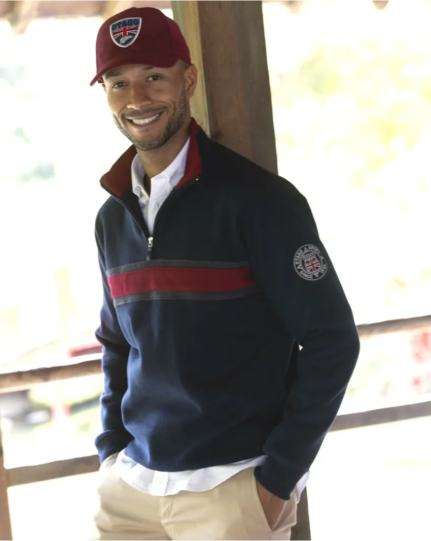 24SW6 SWEAT COL ZIP OTAGO BLEU MARINE