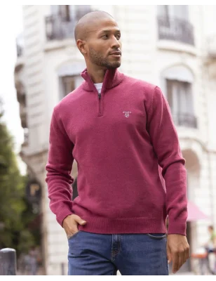 25 BUENOS AIRES PULL COL ZIP OTAGO FRAMBOISE