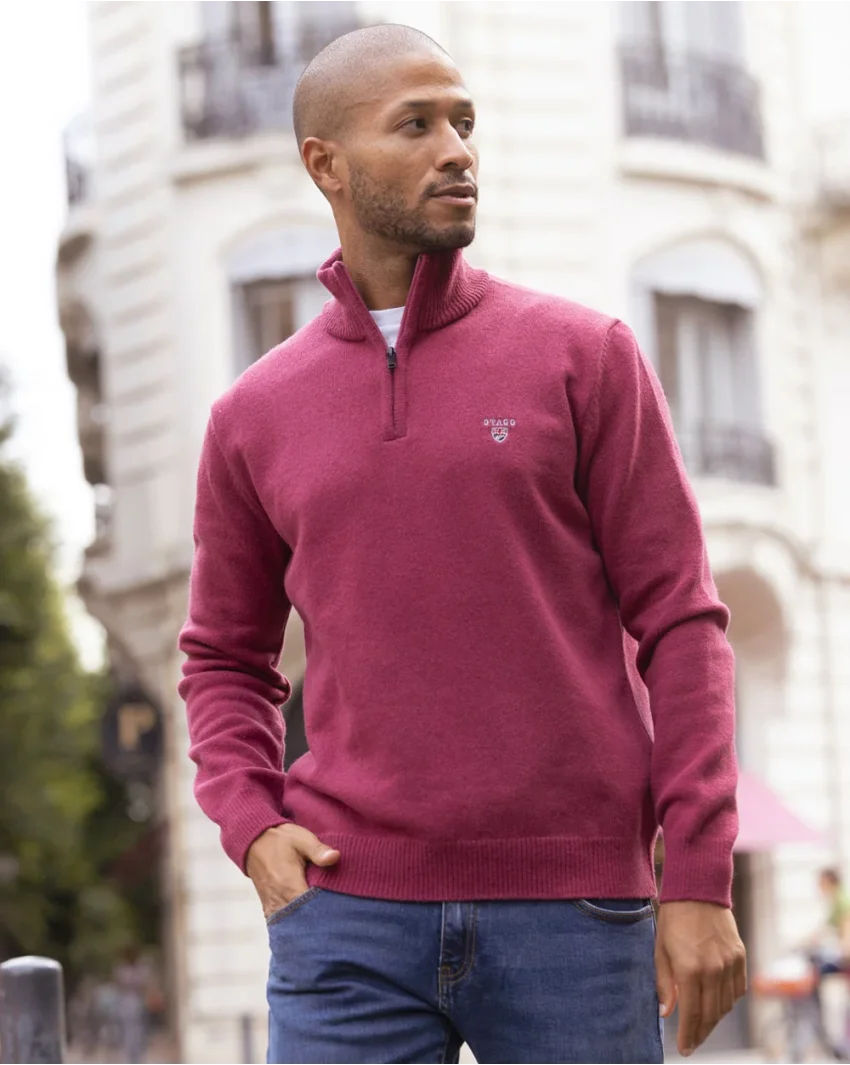 25 BUENOS AIRES PULL COL ZIP OTAGO FRAMBOISE 25 BUENOS AIRES PULL COL ZIP OTAGO FRAMBOISE