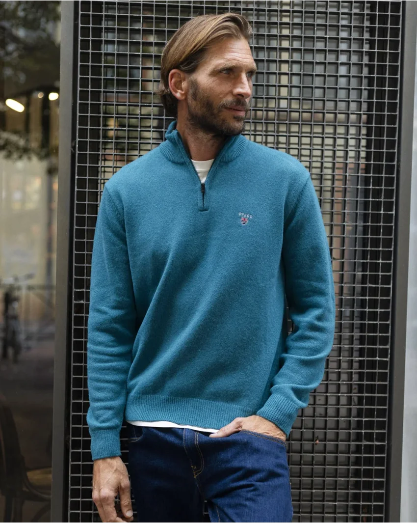 25 BUENOS AIRES PULL COL ZIP OTAGO VERT EMERAUDE